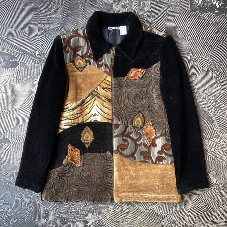Various Switching Pattern Velour Jacket
