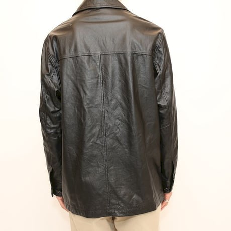 Black Leather Half Coat