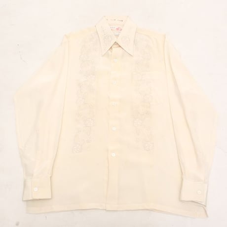 1970s Hand Embroidered 100% Pure Silk Shirt