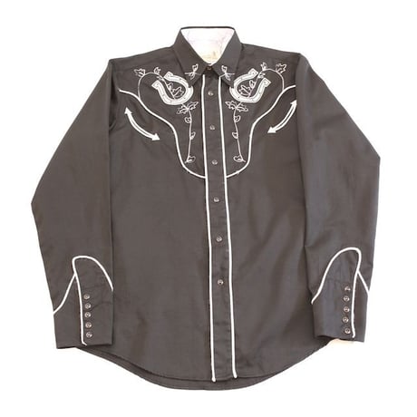 Black Embroidery Western Shirt