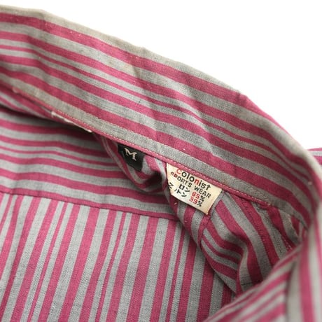 Open Collar Stripe Shirt