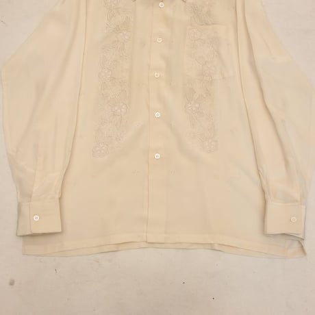 1970s Hand Embroidered 100% Pure Silk Shirt