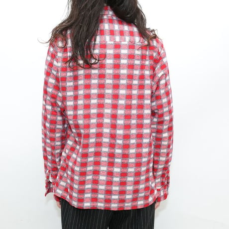 Plaid Print Flannel Open Collared Shirt
