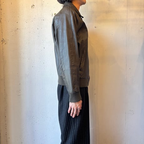 Rib Leather Jacket