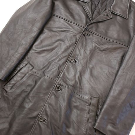 Black Leather Coat Loose Silhouette