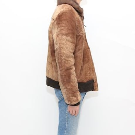 Nuback Leather Boa Jacket