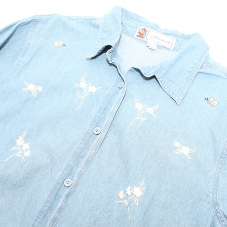 Denim Embroidery L/S Shirt