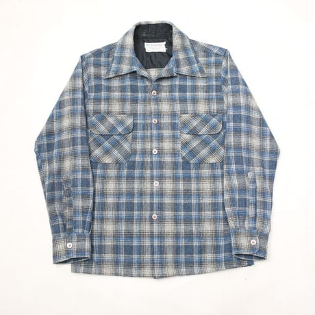 70s Town Craft Wool Plaid Loop Shirt