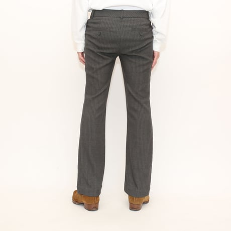 Stripe Pattern Flared Slacks