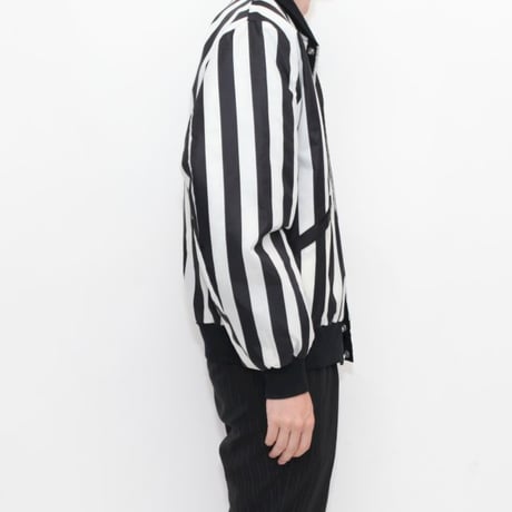 Black × White Stripe Nylon Jacket