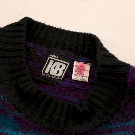 Patterned Mohair Wool Knit Sweater