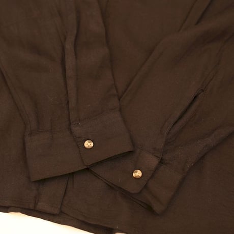 Rayon Plain Black L/S Shirt
