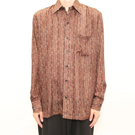 Paisley Pattern Silk L/S Shirt