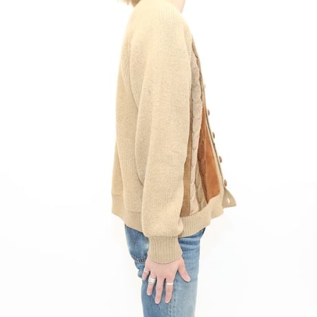 60's Brent Nubuck × Wool Knit Cardigan
