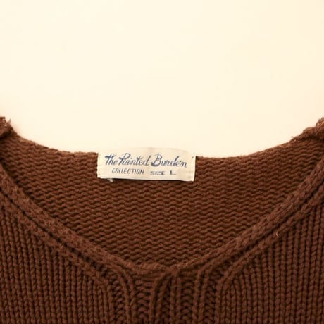 Border Cotton Knit Sweater