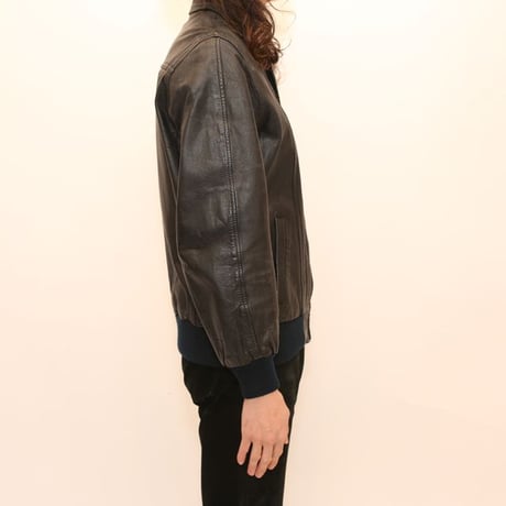 Black Rib Leather Jacket