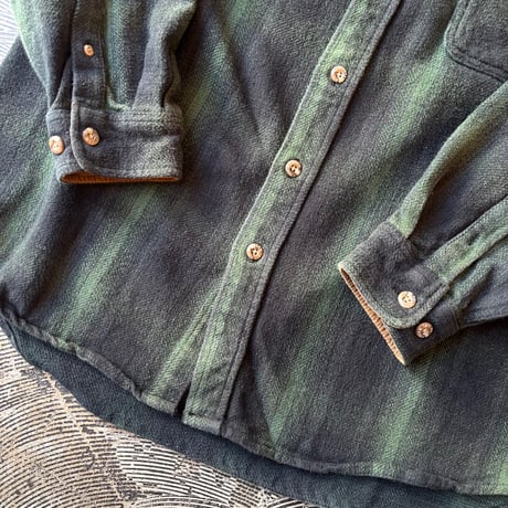 Ombre Plaid Cotton Heavy Flannel Shirt