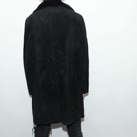 Black Suede Boa Coat