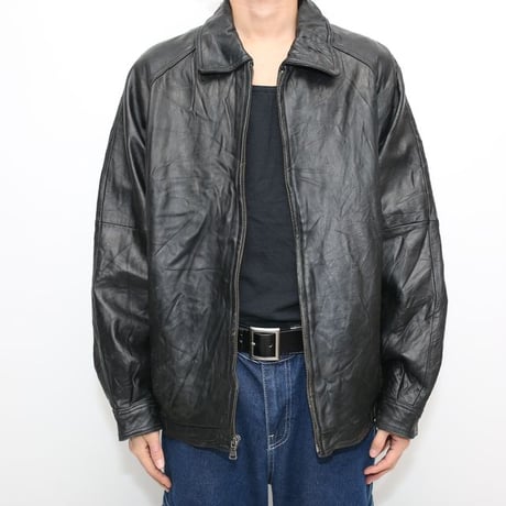 Black Leather Jacket Loose Silhouette