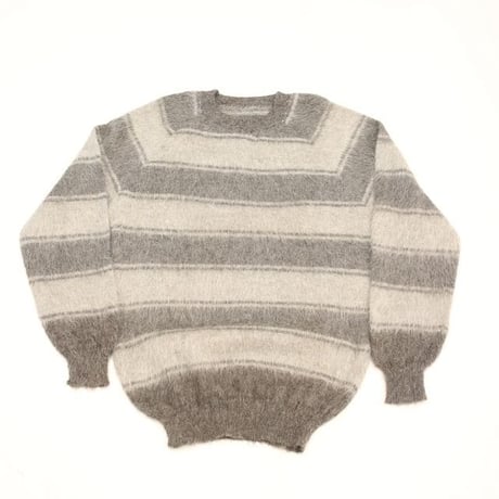 Border Pattern Mohair Knit Sweater