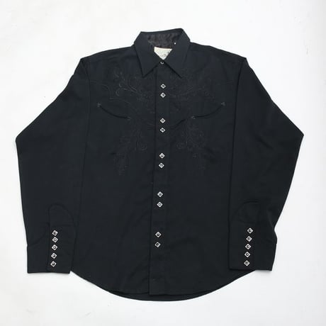 Black Embroidery Western Shirt