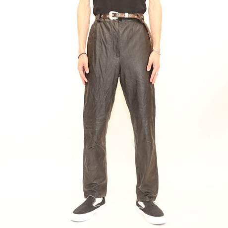 Black Leather Pants Slim Fit