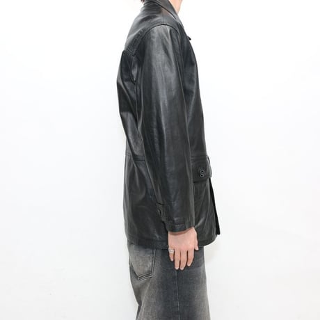 Black Leather Half Coat