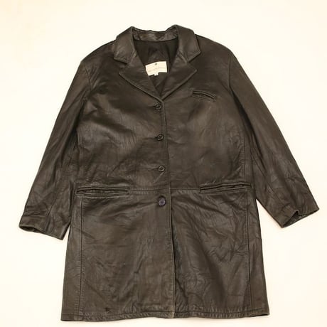 Saks Fifth Avenue Black Leather Coat