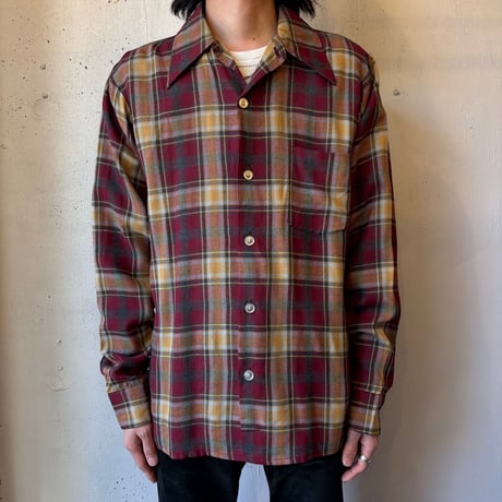 60-70s "Golden Key" Rayon Loop Shirt