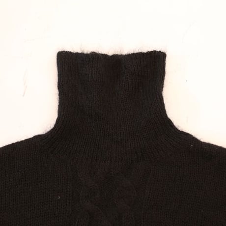 Black Mohair Blend Knit Sweater