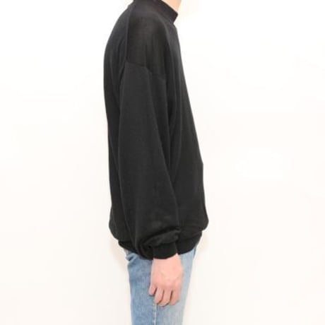 Mockneck Silk×Cotton Knit Sweater