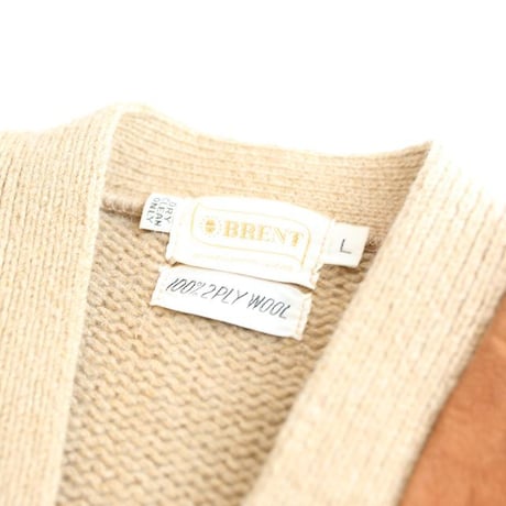 60's Brent Nubuck × Wool Knit Cardigan