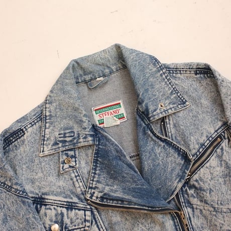 80's Stefano Sportswear Denim Riders Jacket
