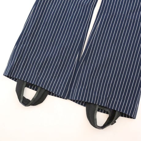 Vintage Striped Pattern Flared Polyester Slacks Pants