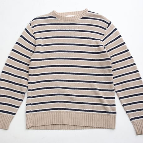 Brooks Brothers Border Pattern Cotton Knit Sweater