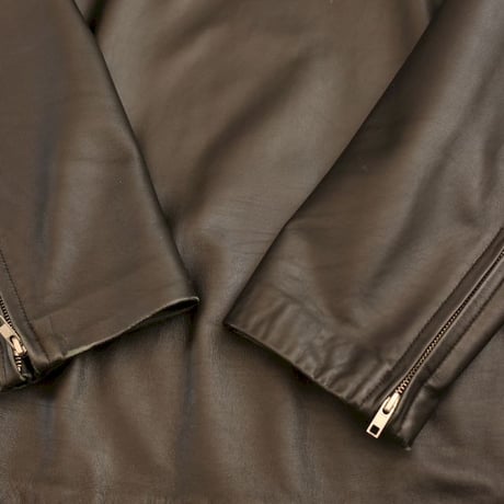 Pullover Smooth Leather Jacket Black