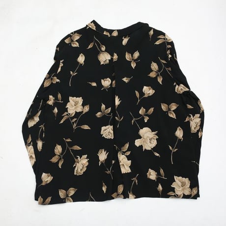Flower Pattern Open Collared Rayon Shirt
