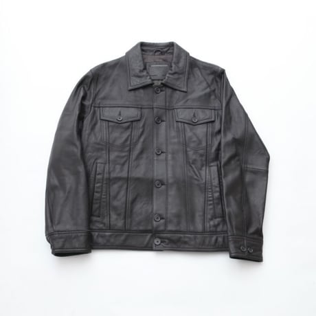 Black Leather Trucker Jacket