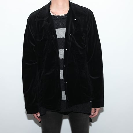 Black Velvet Trucker Type Jacket