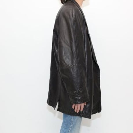 Black Lamb Leather Coat