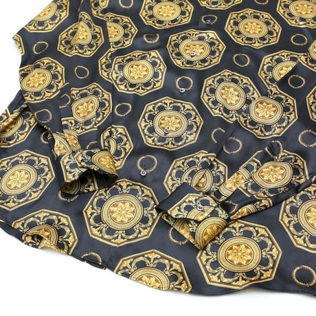 Baroque Pattern Silk L/S Shirt Made In Italy