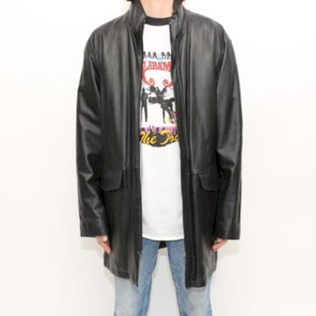 Black Lamb Leather Coat