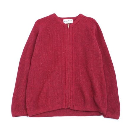 60's Kaso Knit Zip-up Wool Knit Cardigan