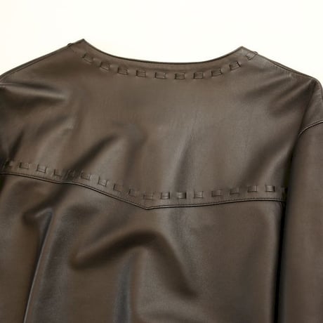 Pullover Smooth Leather Jacket Black