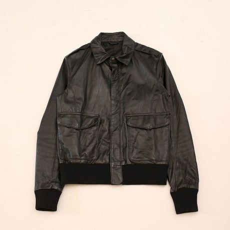 A-2 Type Black Leather Jacket