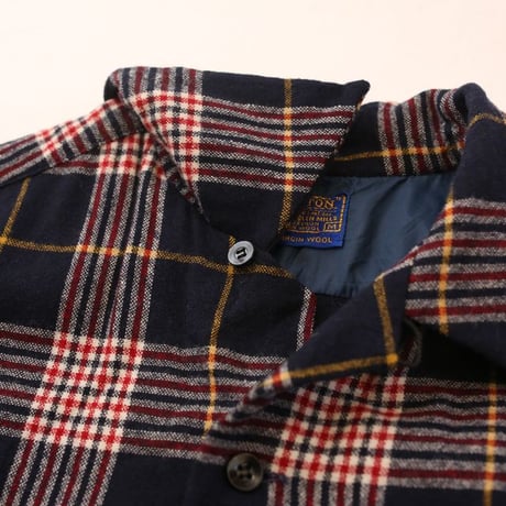 70's Pendleton Open Collar Wool Checked L/S Shirt