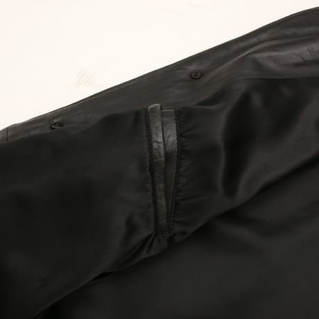 Black Lamb Leather Half Coat