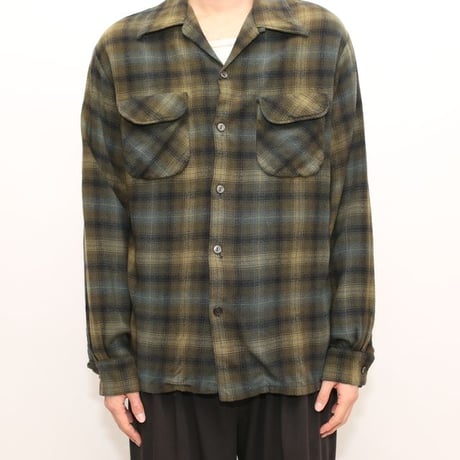 60s "Sportsman" Wool Plaid Loop Shirt