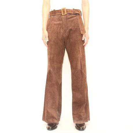 70's Suede Leather Flared Pants