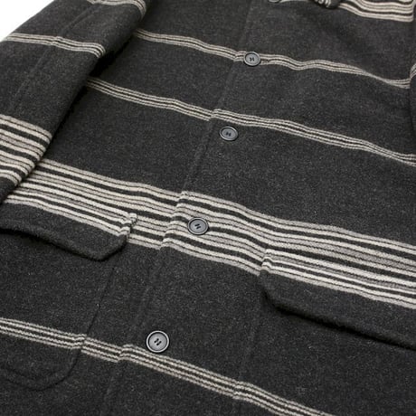 Border Pattern Wool Coat Made In Italy